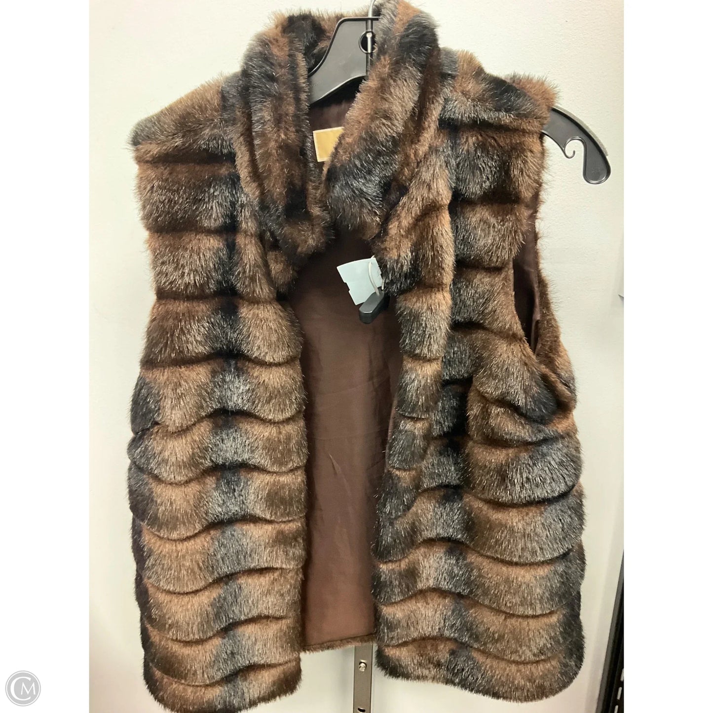 Vest Faux Fur & Sherpa By Michael By Michael Kors In Brown, Size: M