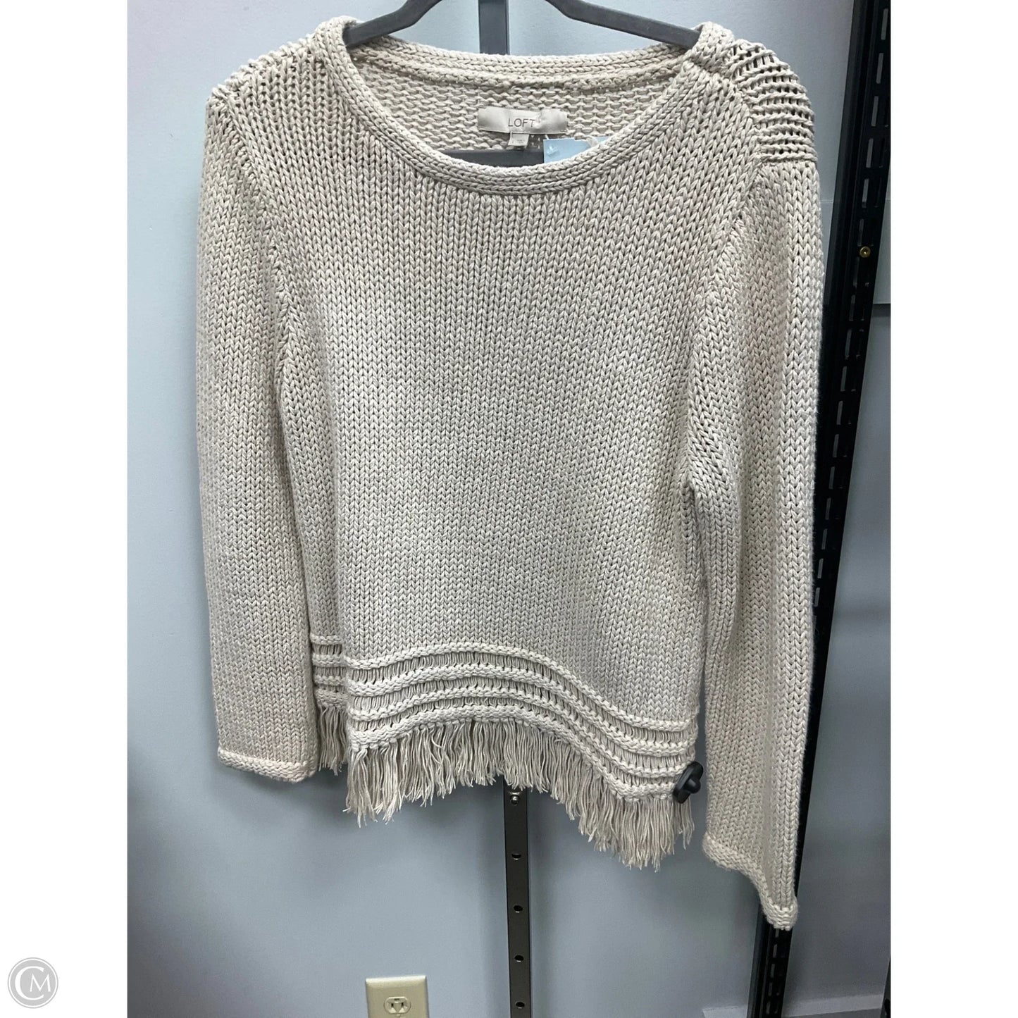 Sweater By Loft In Cream, Size: L