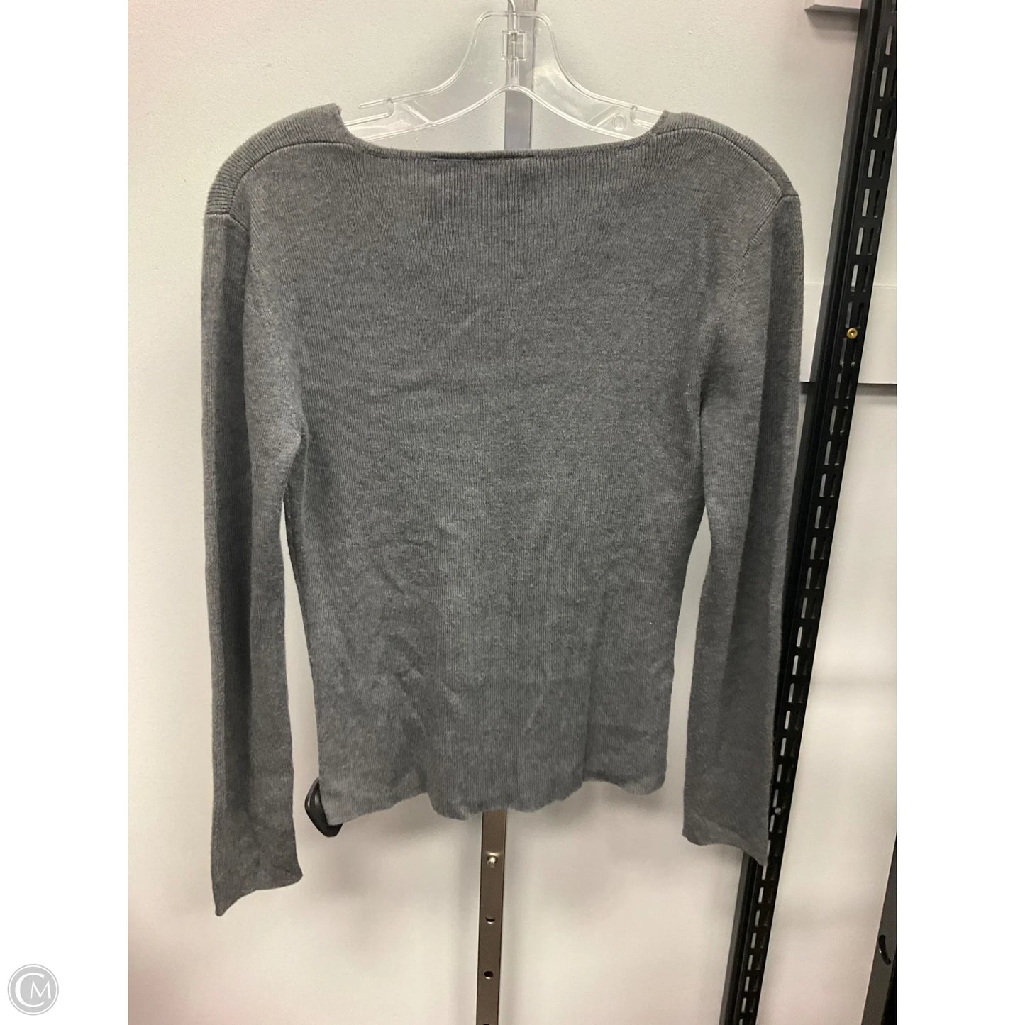 Top Long Sleeve By Tailor By B Moss In Grey, Size: S