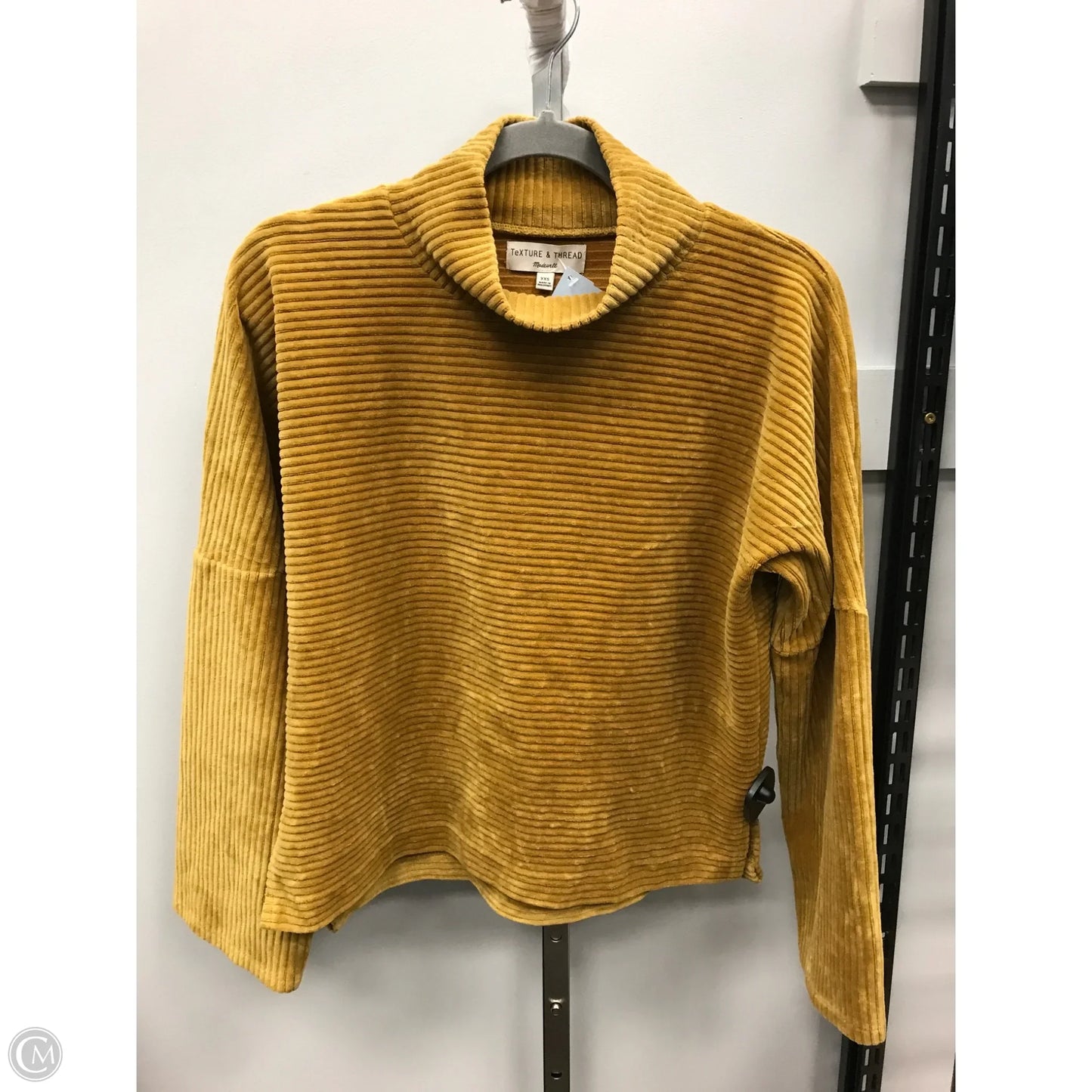 Top Long Sleeve By Madewell In Yellow, Size: Xxs