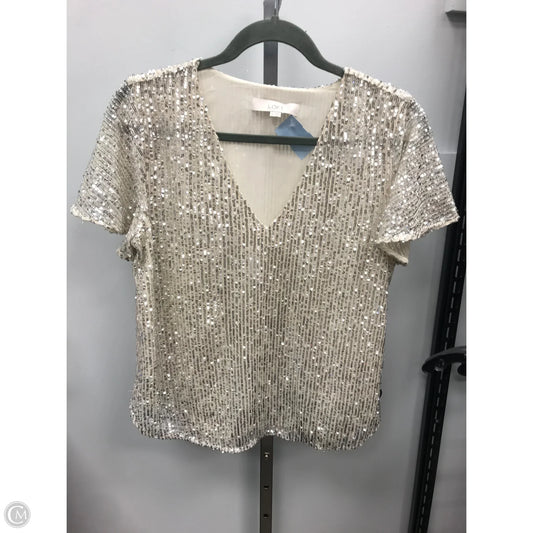 Top Short Sleeve By Loft In Silver, Size: Xs