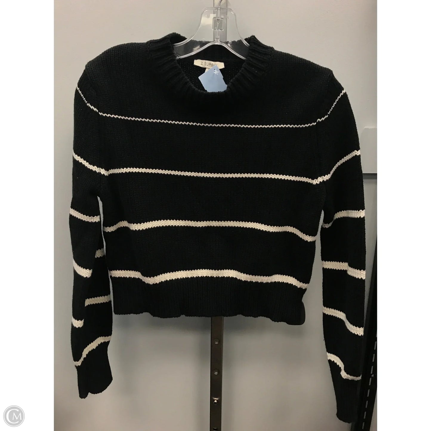 Sweater By Z Supply In Black & Cream, Size: Xs