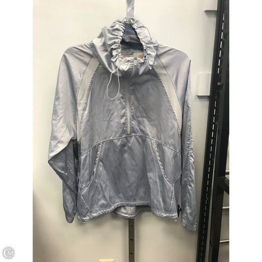 Athletic Top Long Sleeve Collar By Zella In Silver, Size: M