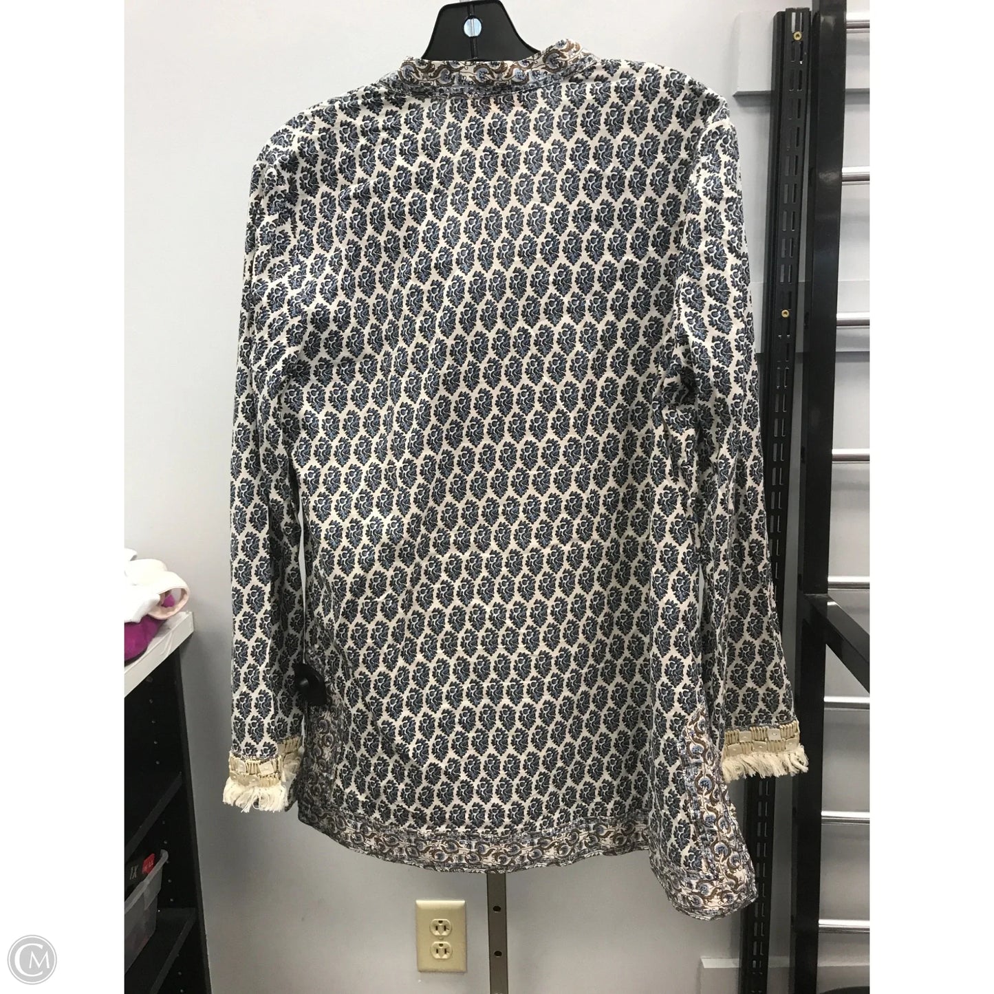 Tunic Designer By Tory Burch In Blue & Cream, Size: 10