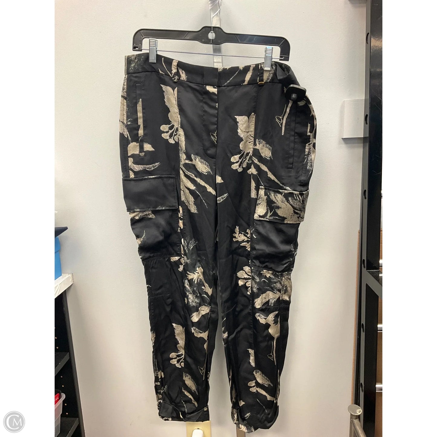 Pants Dress By Donna Karan In Black & Tan, Size: 12