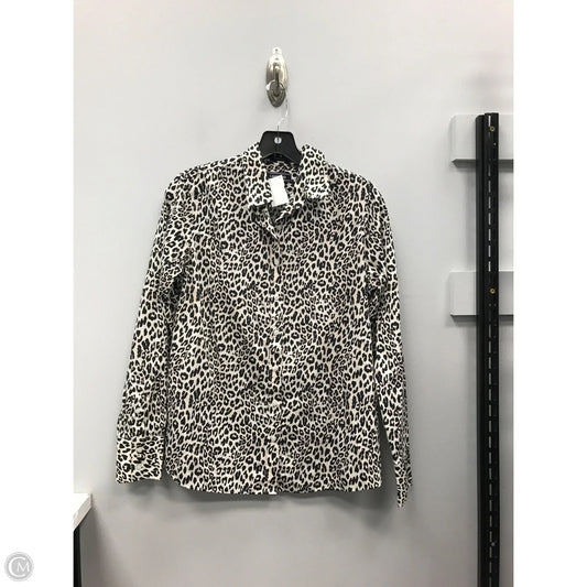 Top Long Sleeve Basic By Lands End In Animal Print, Size: 6