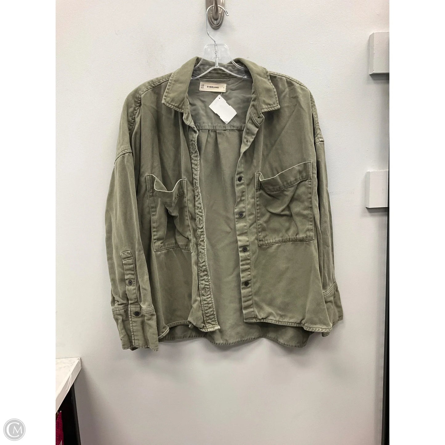 Top Long Sleeve By Everlane In Green, Size: M