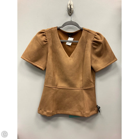 Top Short Sleeve By Ann Taylor In Tan, Size: Xs