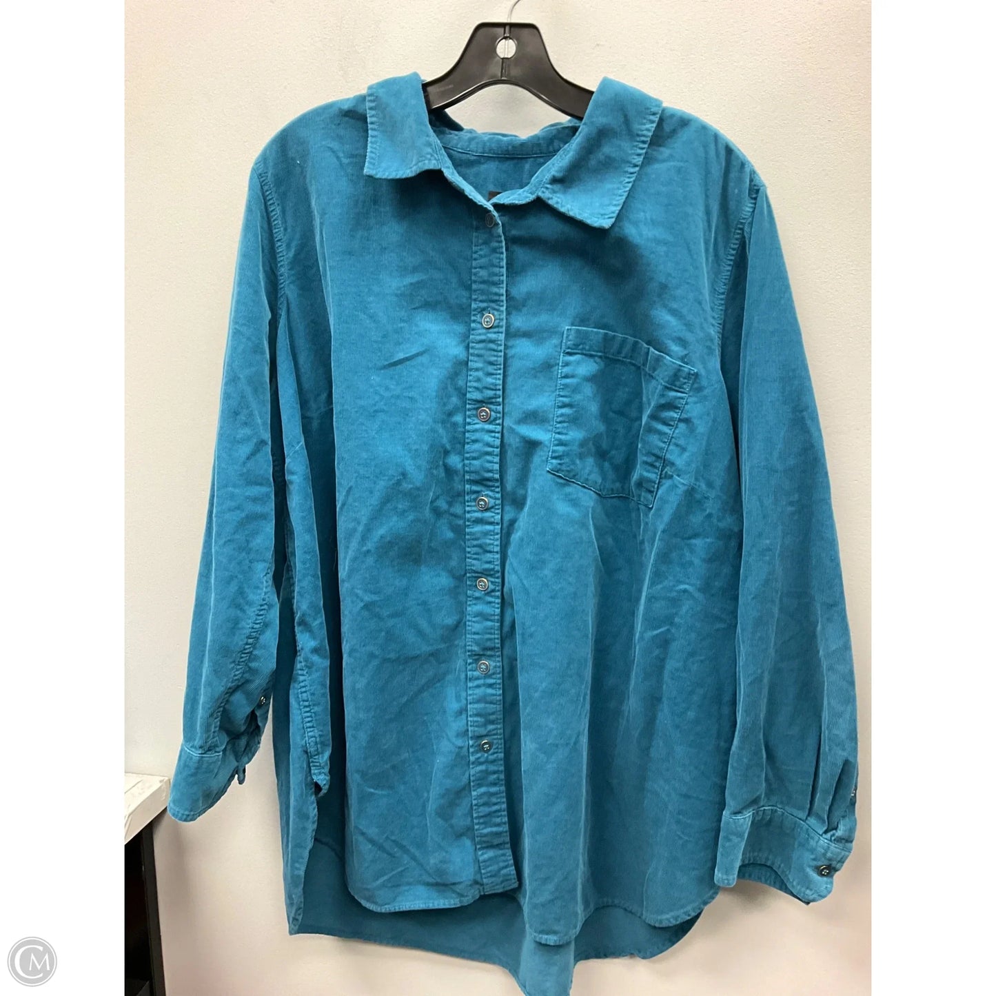 Top Long Sleeve By Talbots In Teal, Size: 2x