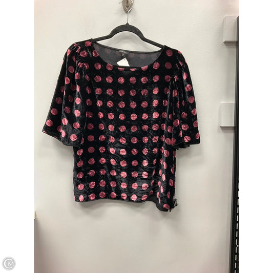Top Short Sleeve By Ann Taylor In Polkadot Pattern, Size: Osfm