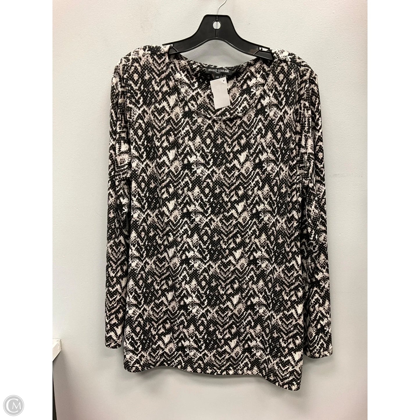 Top Long Sleeve By Mario Serrani In Animal Print, Size: L