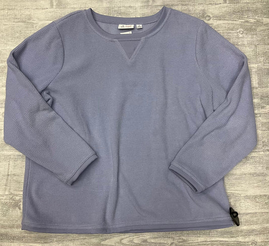 Top Long Sleeve By Denim And Co Qvc In Blue, Size: 1x