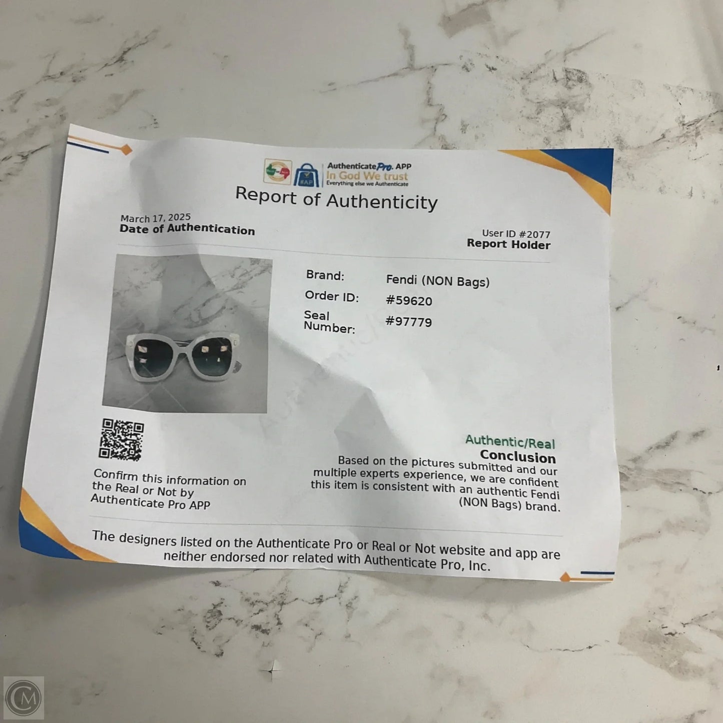 Sunglasses Luxury Designer By Fendi