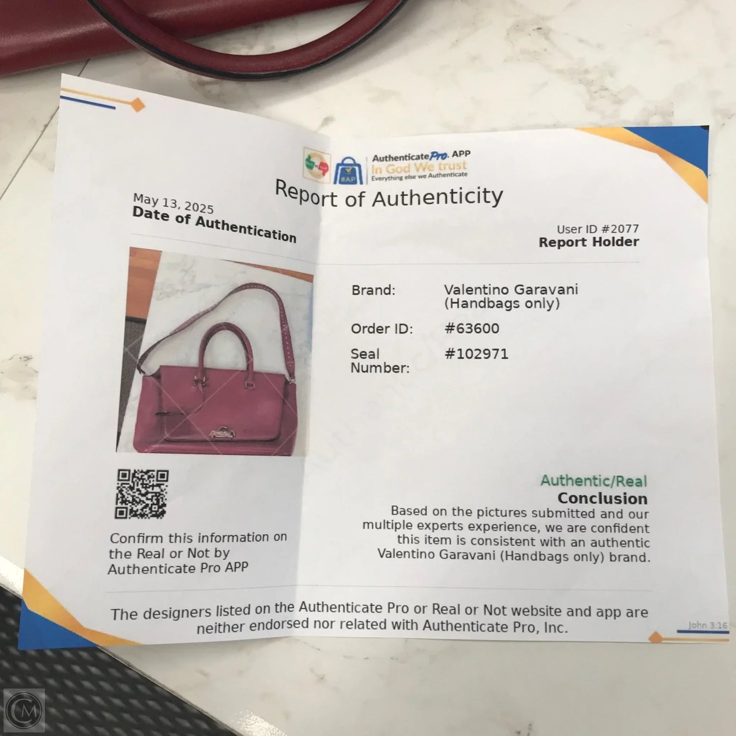 Handbag Luxury Designer By Valentino-garavani, Size: Large