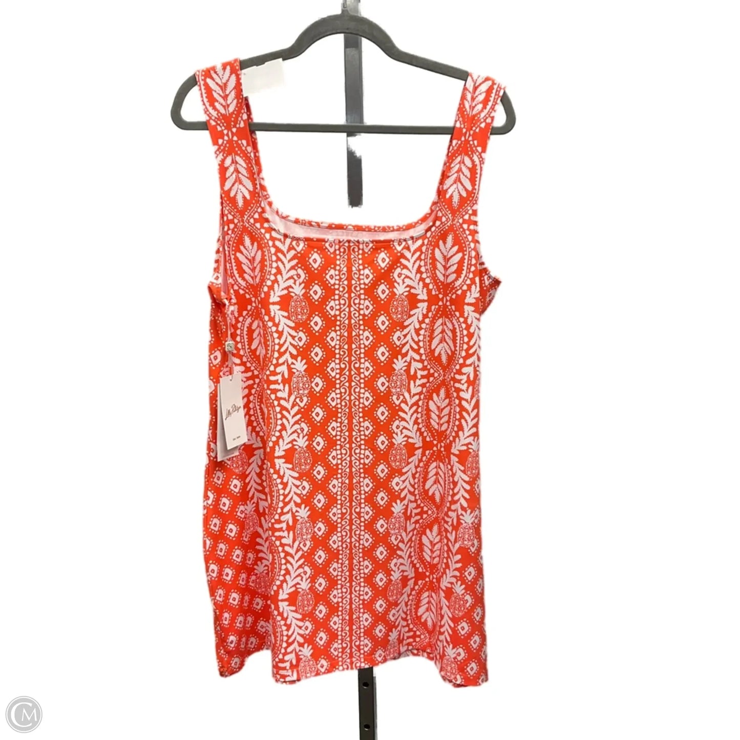 Dress Designer By Lilly Pulitzer In Orange & White, Size: Xl