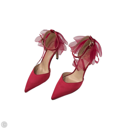 Sandals Heels Stiletto By New York And Co In Red, Size: 7.5