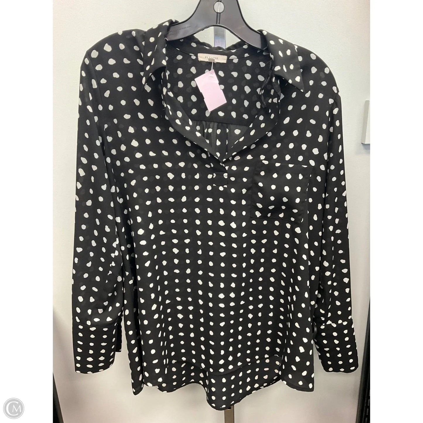Top Long Sleeve By Pleione In Polkadot Pattern, Size: S
