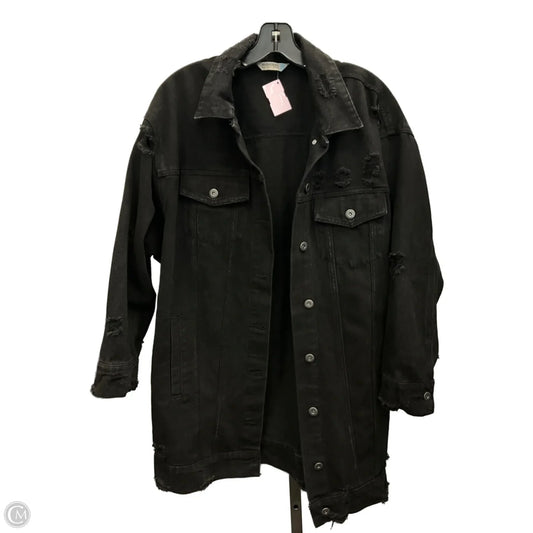 Jacket Denim By Highway In Black Denim, Size: L