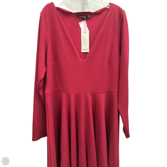 Dress Casual Short By Boohoo Boutique In Maroon, Size: 20