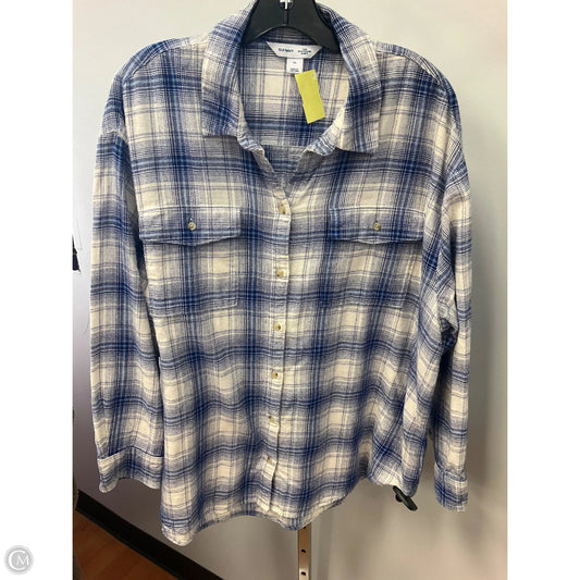 Top Long Sleeve By Old Navy In Blue & White, Size: Xl