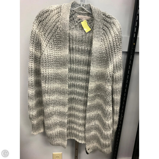 Sweater Cardigan By Loft In Grey, Size: S