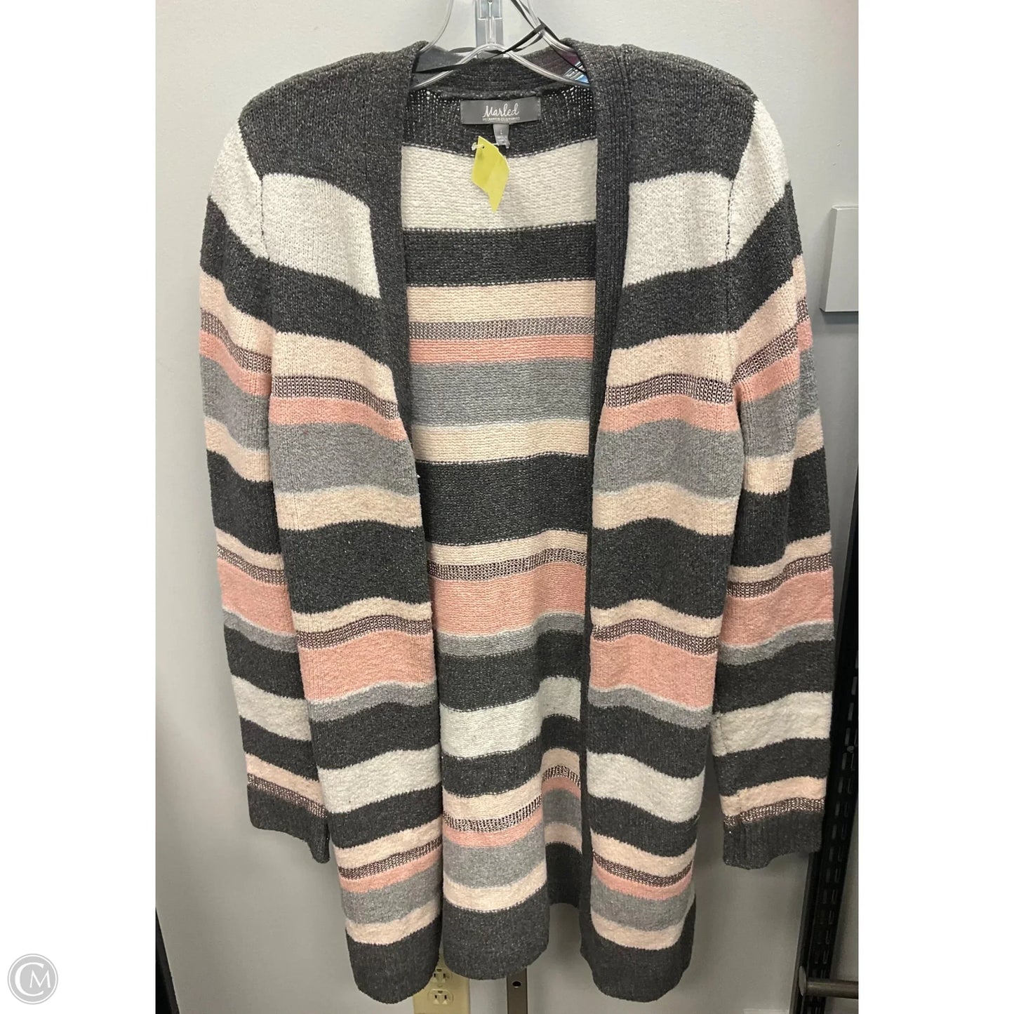 Sweater Cardigan By Marled In Striped Pattern, Size: L