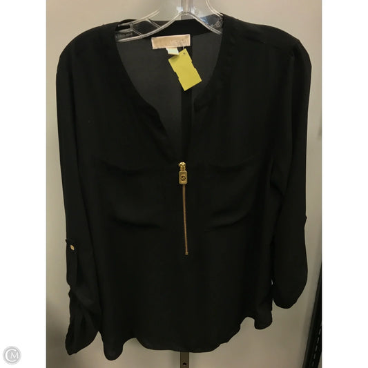 Top 3/4 Sleeve Designer By Michael Kors In Black, Size: L
