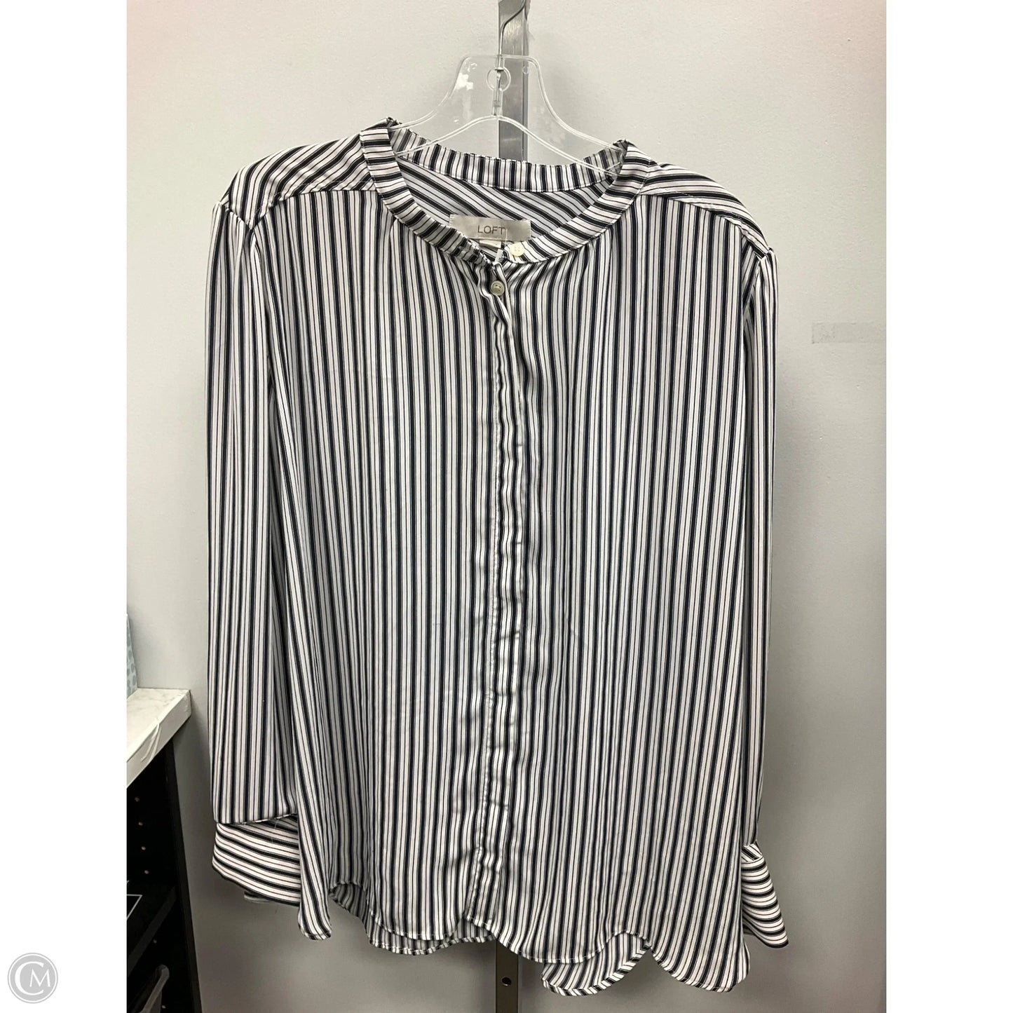 Top Long Sleeve By Loft In Striped Pattern, Size: Xxl