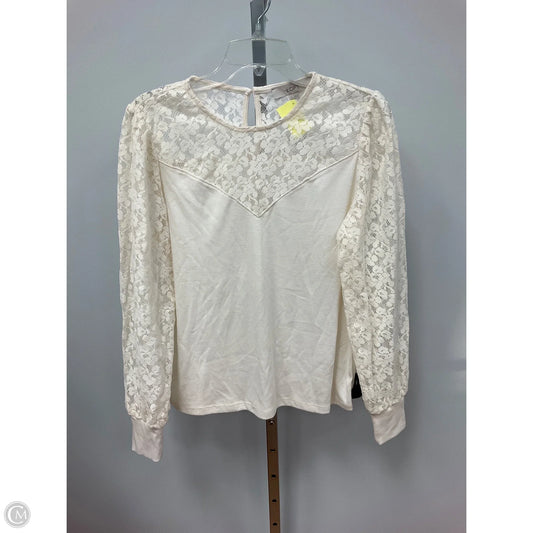 Top Long Sleeve By Loft In Cream, Size: M