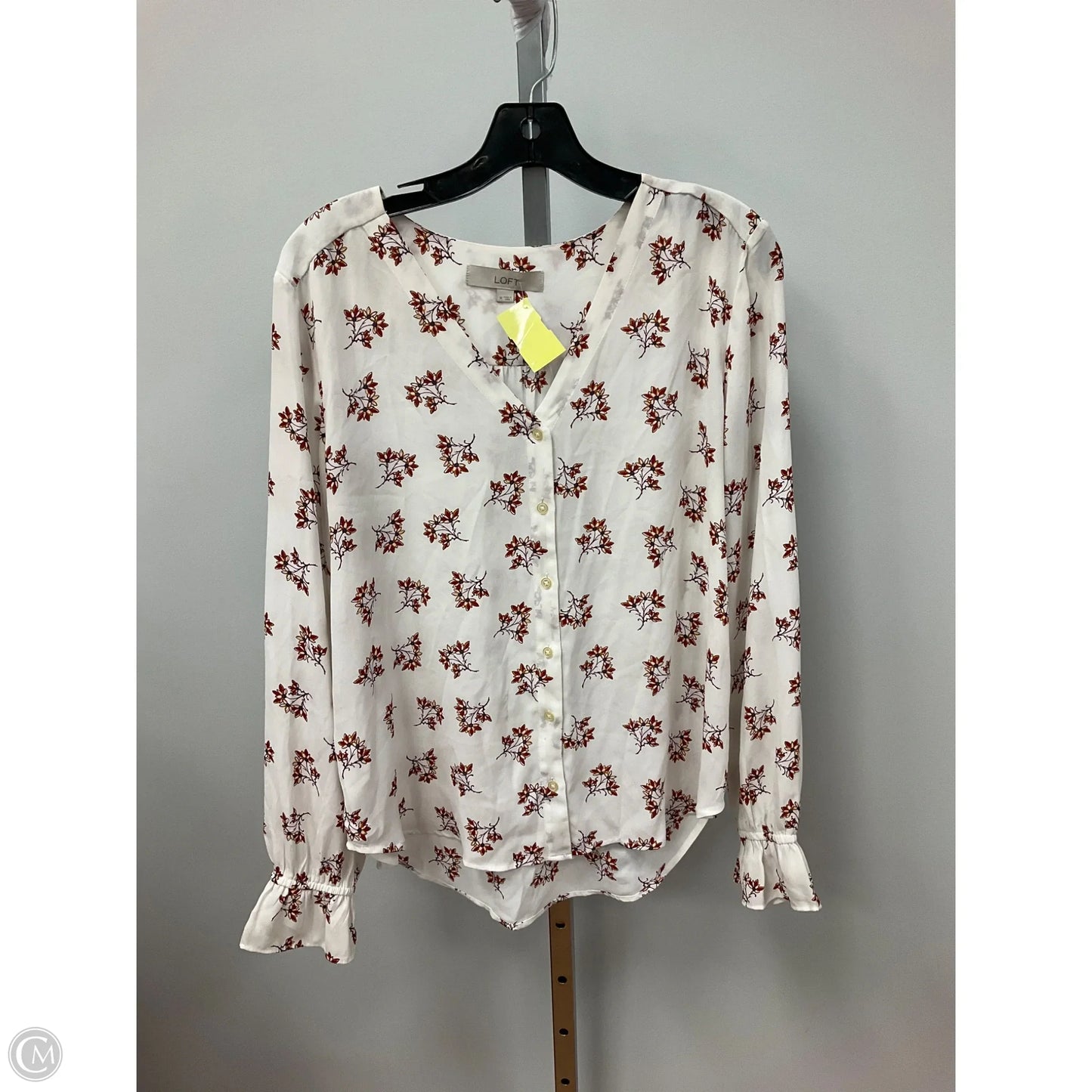 Top Long Sleeve By Loft In Floral Print, Size: M