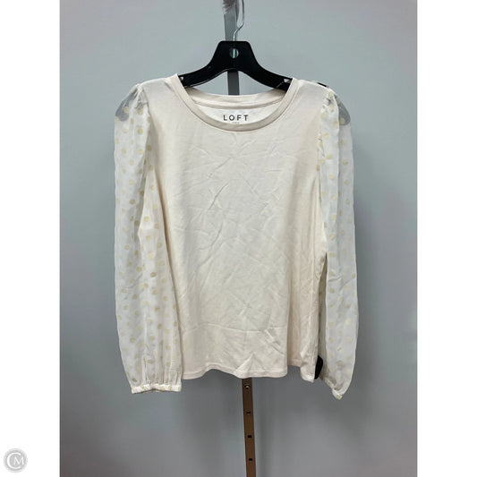 Top Long Sleeve By Loft In Cream, Size: M