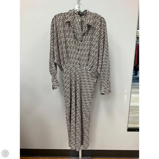 Dress Casual Midi By Express In Black & Cream, Size: M