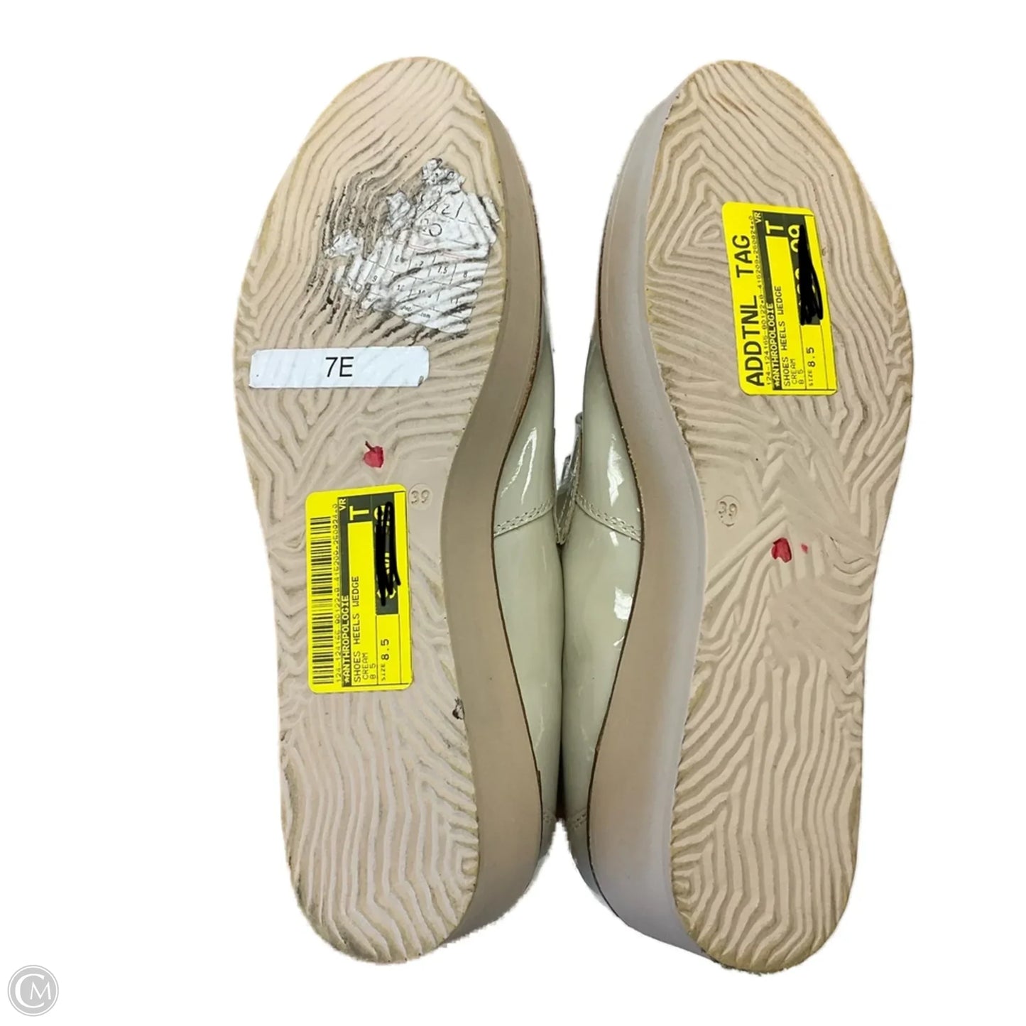 Shoes Heels Wedge By Anthropologie In Cream, Size: 8.5