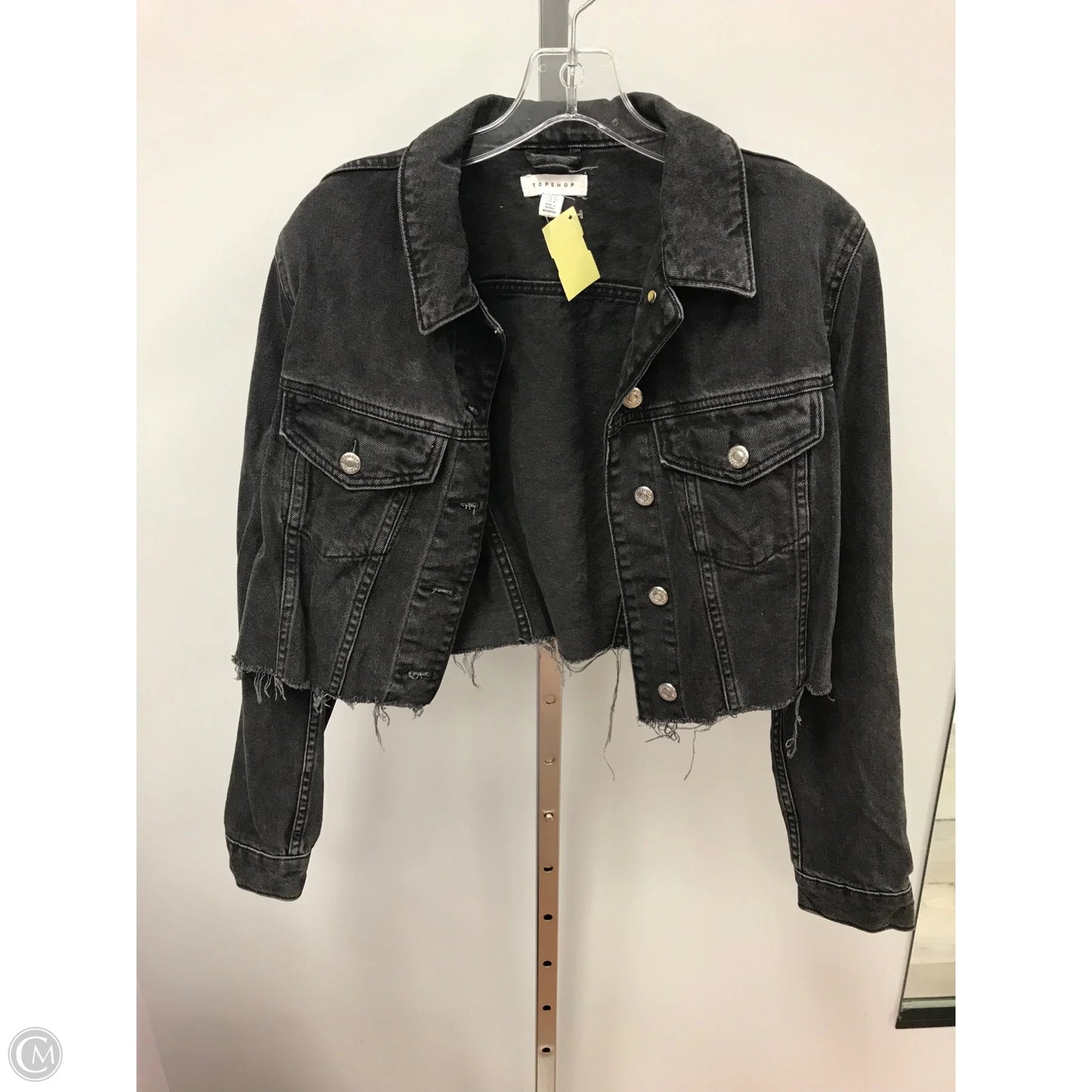 Jacket Denim By Top Shop In Black Denim, Size: 8