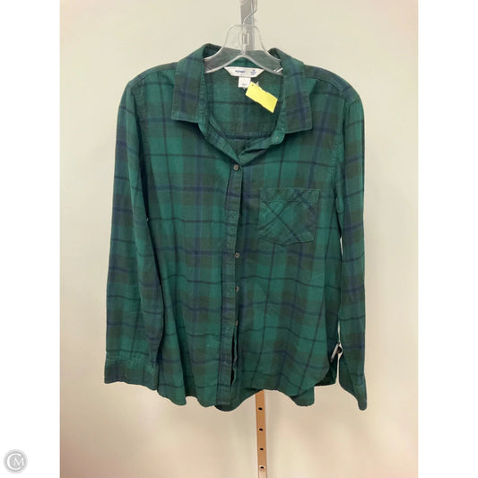 Top Long Sleeve By Old Navy In Plaid Pattern, Size: L