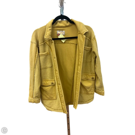 Jacket Shirt By Pilcro In Yellow, Size: S