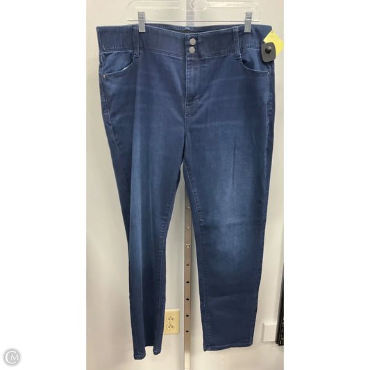 Jeans Straight By Nine West In Blue Denim, Size: 18