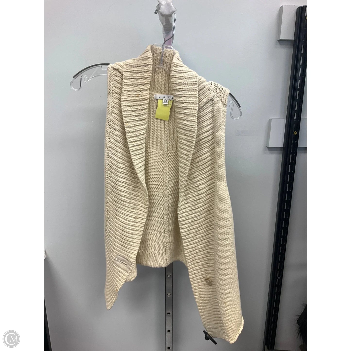 Vest Sweater By Cabi In Cream, Size: Xl