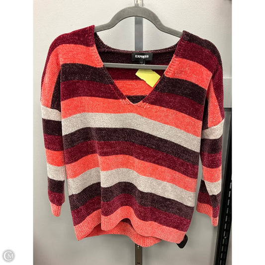 Sweater By Express In Striped Pattern, Size: M