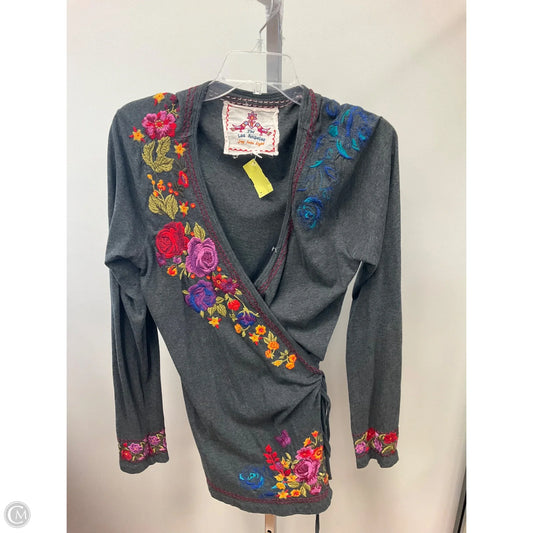 Top Long Sleeve By Johnny Was In Grey, Size: L