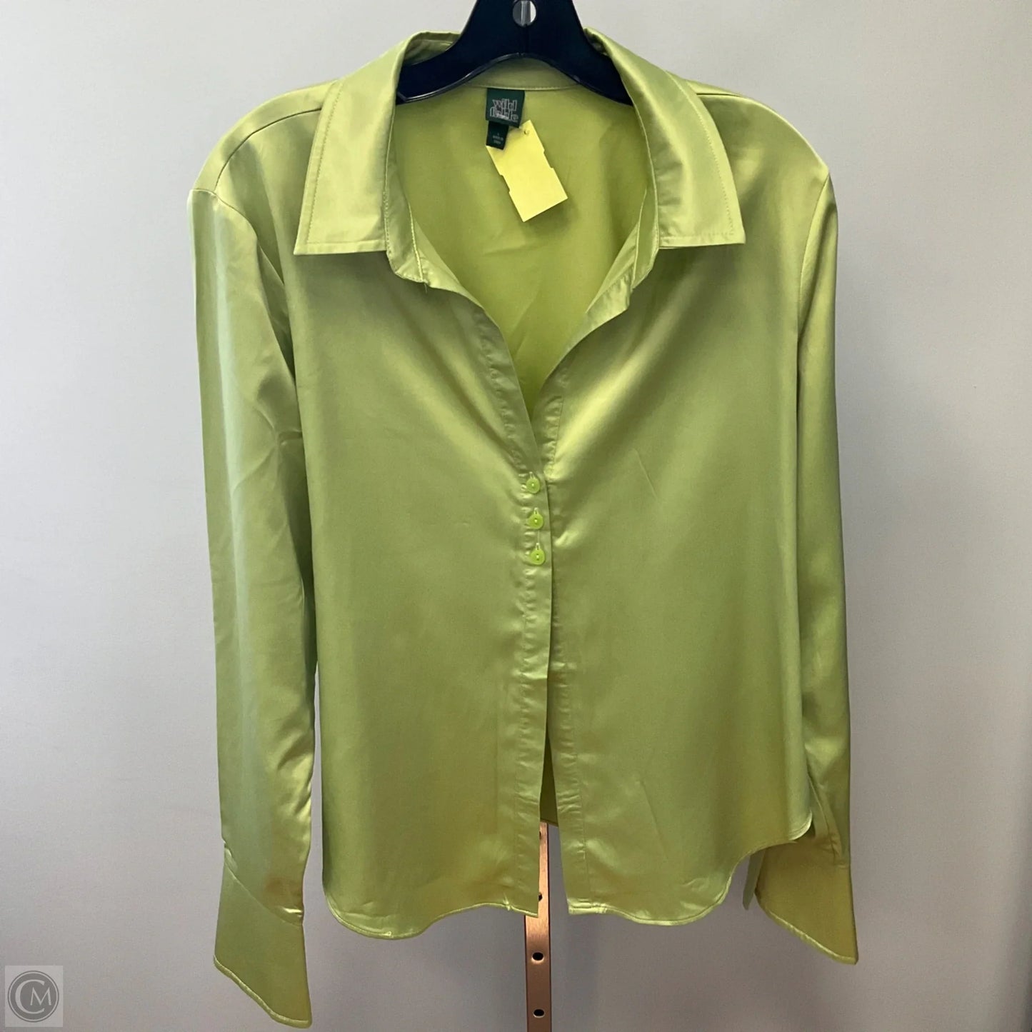 Top Long Sleeve By Wild Fable In Green, Size: L