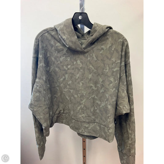 Athletic Top Long Sleeve Hoodie By Athleta In Camouflage Print, Size: L