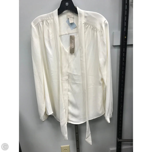 Top Long Sleeve By Chicos In Cream, Size: L