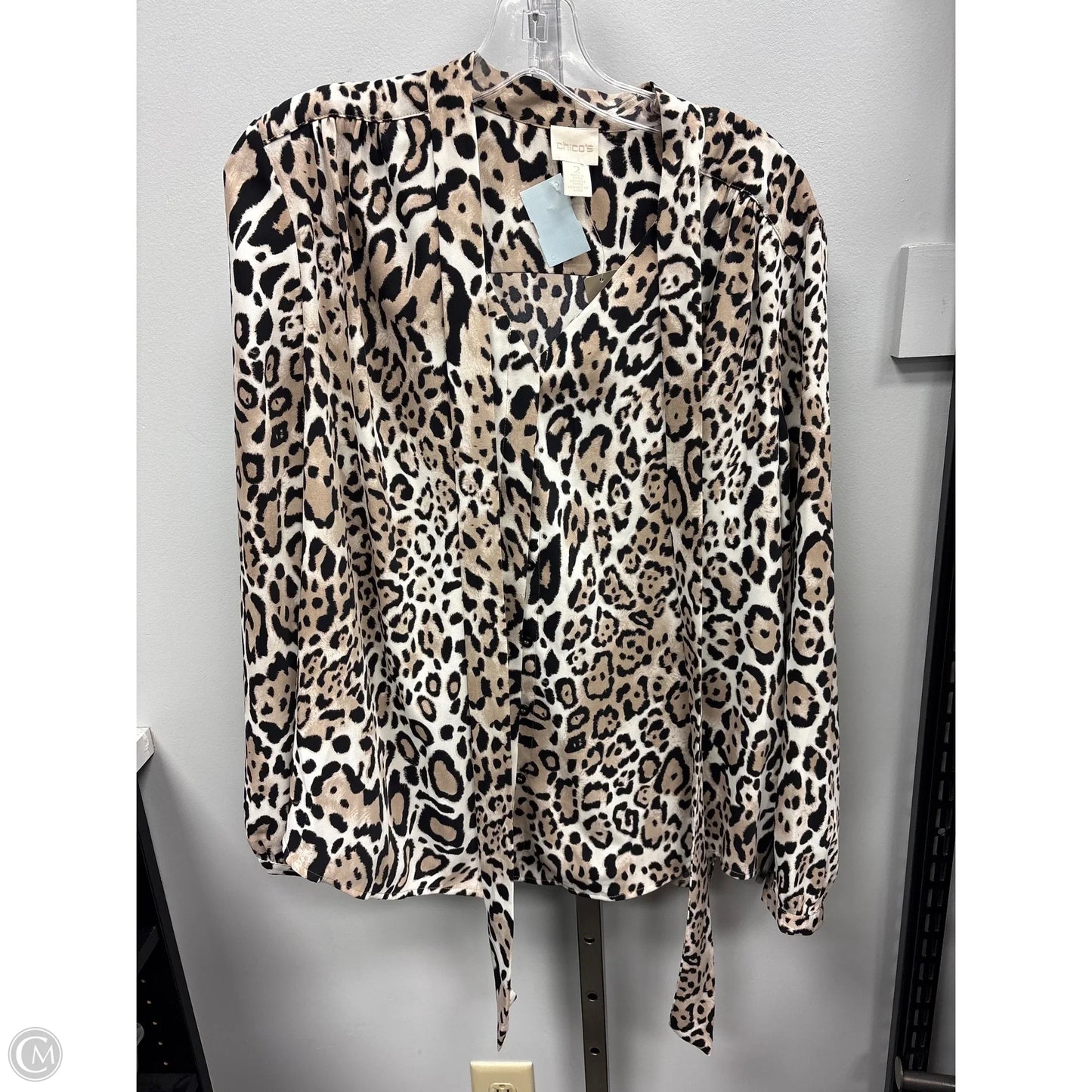 Top Long Sleeve By Chicos In Animal Print, Size: L