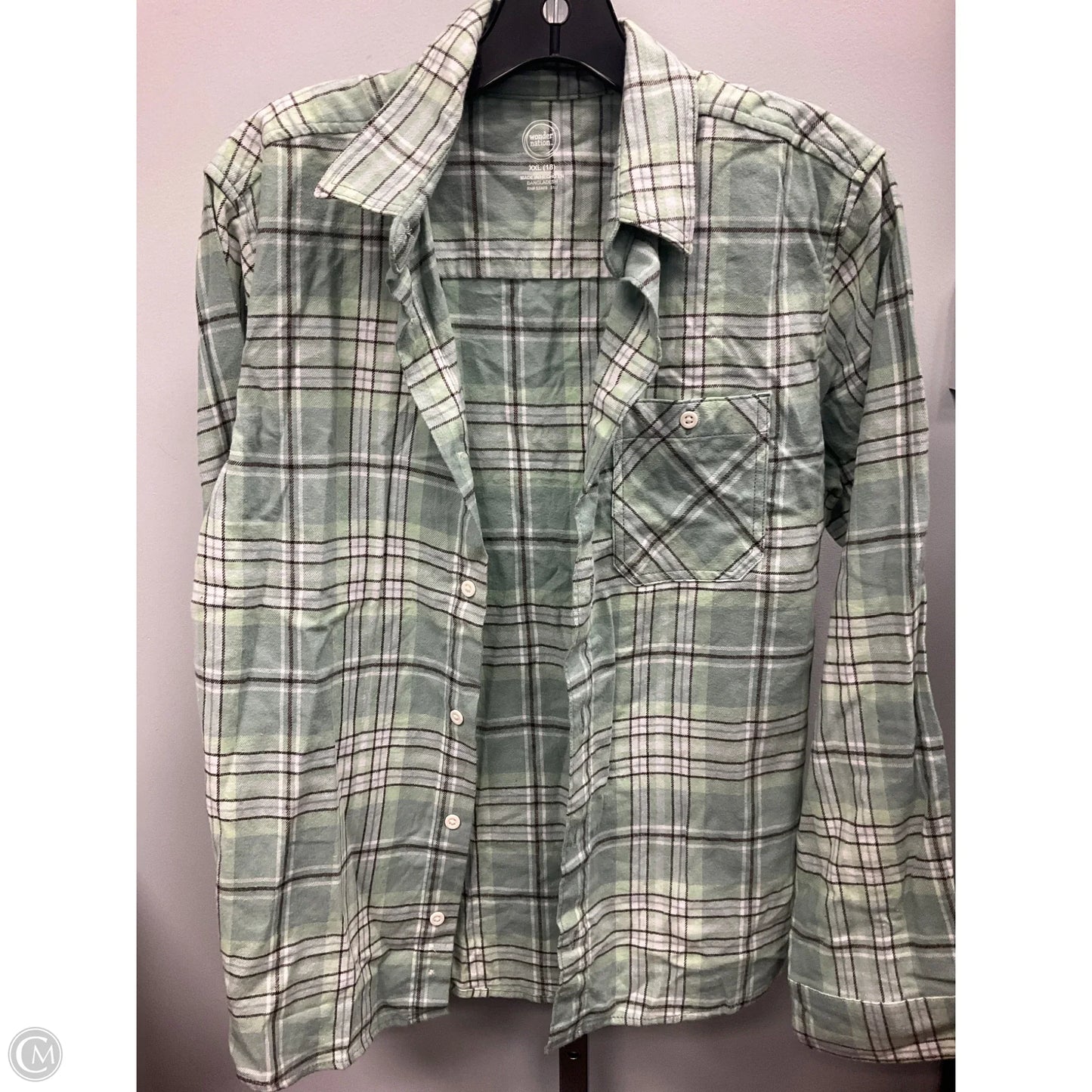 Top Long Sleeve By Cmc In Plaid Pattern, Size: Xxl