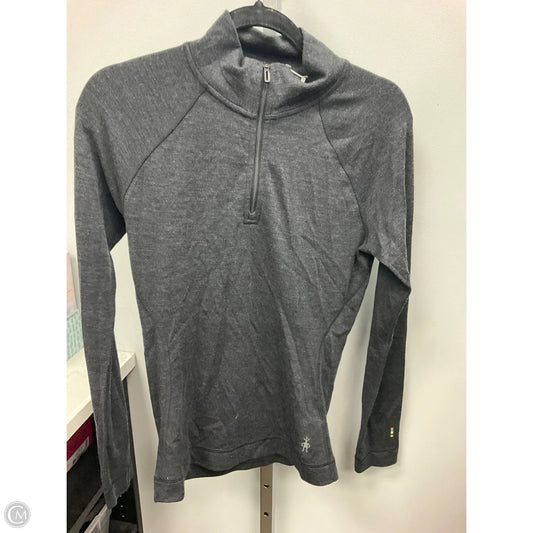 Athletic Top Long Sleeve Collar By Smartwool In Black, Size: M