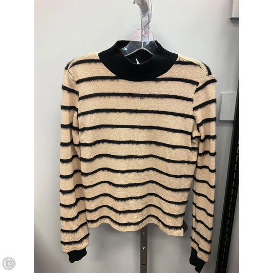 Top Long Sleeve By Zara In Black & Cream, Size: S