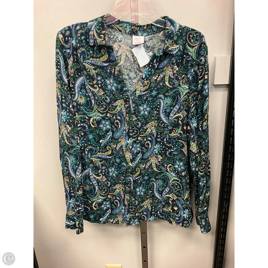 Top Long Sleeve By Croft And Barrow In Floral Print, Size: Xxl