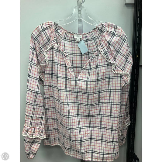 Top Long Sleeve By J. Crew In Checkered Pattern, Size: M
