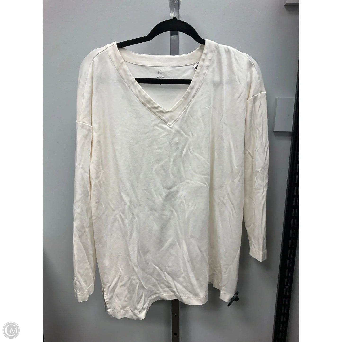 Top Long Sleeve By J. Jill In Ivory, Size: M